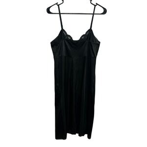 Y2K Sheer Black Lace Slip Dress Medium Dark Feminine Goth‎ Going Out Whimsigoth